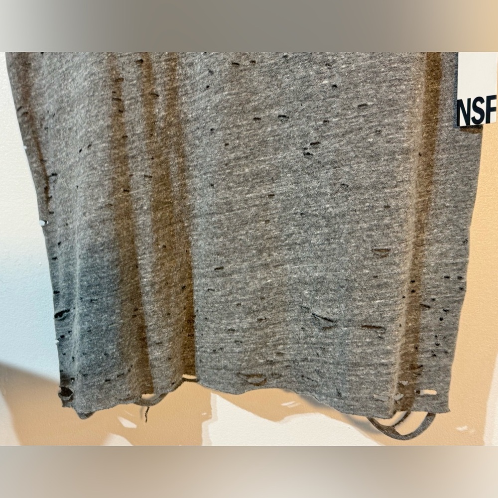 NSF Gray Distressed Short Sleeve Tee - Picture 3 of 6